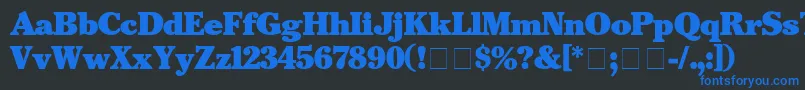 CheltenhamBlack Font – Blue Fonts on Black Background