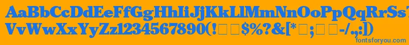 CheltenhamBlack Font – Blue Fonts on Orange Background