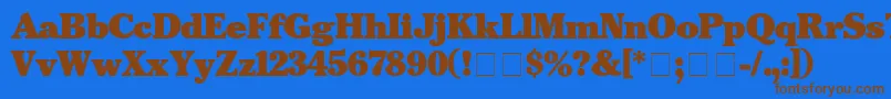 CheltenhamBlack Font – Brown Fonts on Blue Background