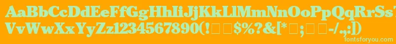 CheltenhamBlack Font – Green Fonts on Orange Background