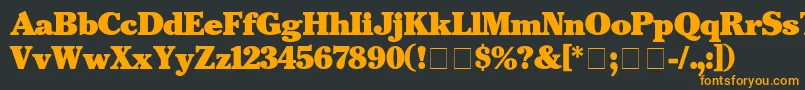 CheltenhamBlack Font – Orange Fonts on Black Background