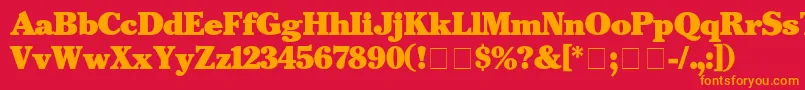 CheltenhamBlack Font – Orange Fonts on Red Background