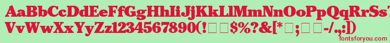 CheltenhamBlack Font – Red Fonts on Green Background