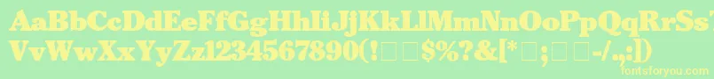 CheltenhamBlack Font – Yellow Fonts on Green Background