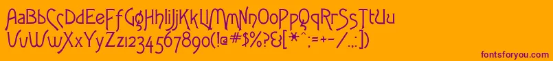 Fletchergothicflf Font – Purple Fonts on Orange Background