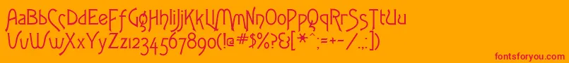 Fletchergothicflf Font – Red Fonts on Orange Background