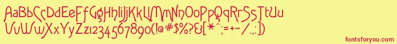 Fletchergothicflf Font – Red Fonts on Yellow Background