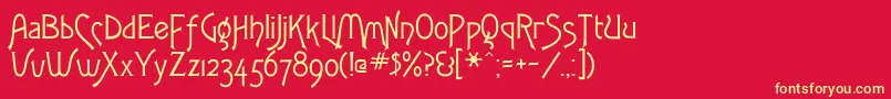 Fletchergothicflf Font – Yellow Fonts on Red Background