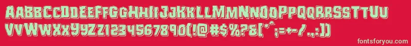 Monsterhunterpunch Font – Green Fonts on Red Background