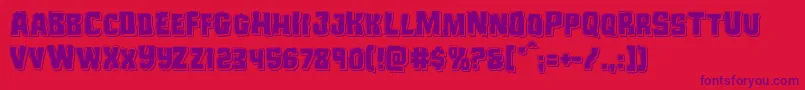 Monsterhunterpunch-Schriftart – Violette Schriften auf rotem Hintergrund