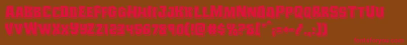 Monsterhunterpunch-Schriftart – Rote Schriften auf braunem Hintergrund