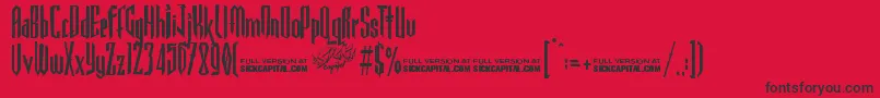 GothickellaFree Font – Black Fonts on Red Background