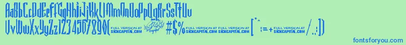 GothickellaFree Font – Blue Fonts on Green Background
