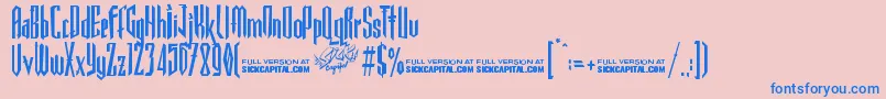 GothickellaFree-fontti – siniset fontit vaaleanpunaisella taustalla