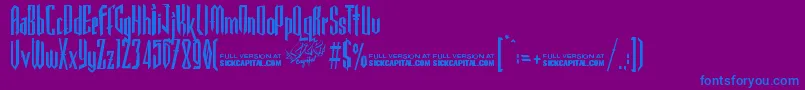 Police GothickellaFree – polices bleues sur fond violet