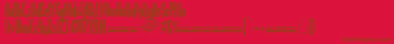 GothickellaFree Font – Brown Fonts on Red Background