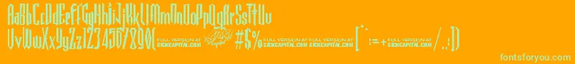 GothickellaFree Font – Green Fonts on Orange Background