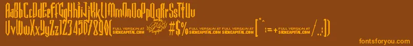GothickellaFree Font – Orange Fonts on Brown Background