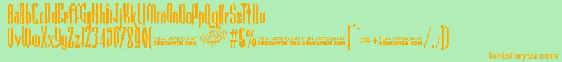 GothickellaFree Font – Orange Fonts on Green Background