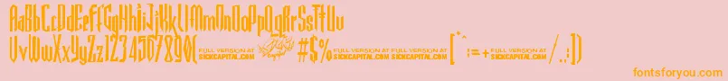 GothickellaFree Font – Orange Fonts on Pink Background