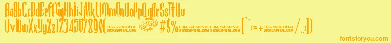 GothickellaFree Font – Orange Fonts on Yellow Background