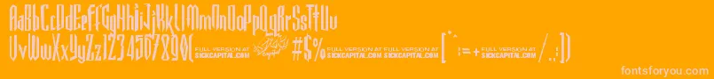 GothickellaFree Font – Pink Fonts on Orange Background