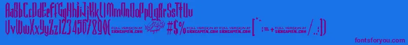 Police GothickellaFree – polices violettes sur fond bleu