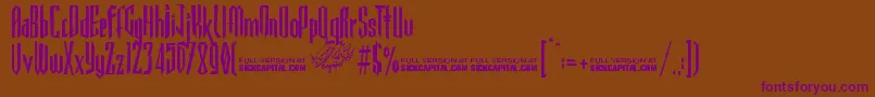 GothickellaFree-fontti – violetit fontit ruskealla taustalla