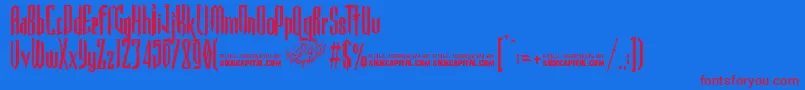 GothickellaFree Font – Red Fonts on Blue Background