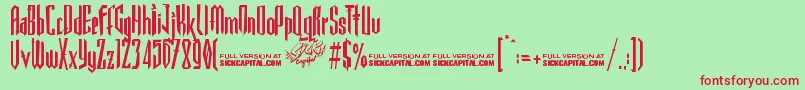 GothickellaFree Font – Red Fonts on Green Background