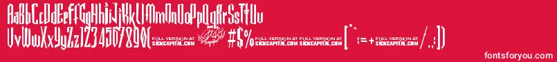 GothickellaFree Font – White Fonts on Red Background