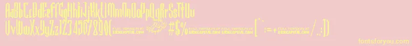 GothickellaFree Font – Yellow Fonts on Pink Background