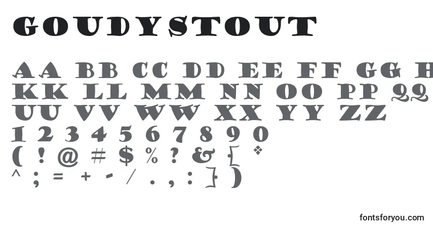 A fonte GoudyStout – alfabeto, números, caracteres especiais