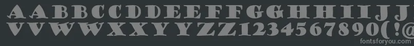 GoudyStout-fontti – harmaat kirjasimet mustalla taustalla