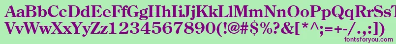 Agcoscb Font – Purple Fonts on Green Background