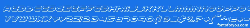 フォントHaloShadowItalic – 青い背景に白い文字