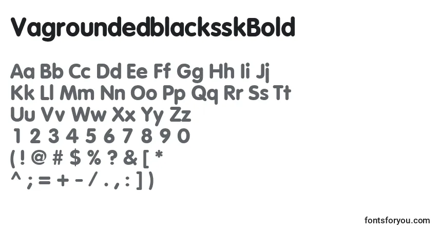Czcionka VagroundedblacksskBold – alfabet, cyfry, specjalne znaki