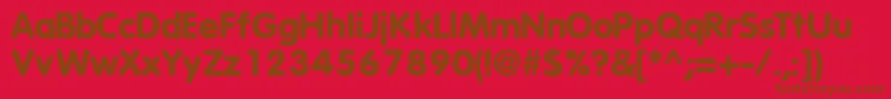 VagroundedblacksskBold-fontti – ruskeat fontit punaisella taustalla