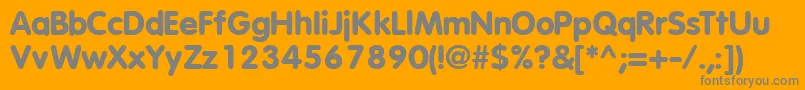 Czcionka VagroundedblacksskBold – szare czcionki na pomarańczowym tle