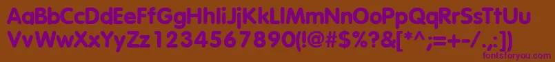 VagroundedblacksskBold Font – Purple Fonts on Brown Background