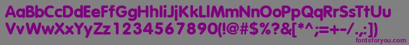 Czcionka VagroundedblacksskBold – fioletowe czcionki na szarym tle