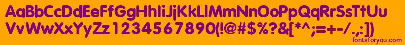 Fonte VagroundedblacksskBold – fontes roxas em um fundo laranja