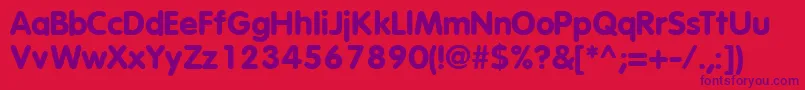 Czcionka VagroundedblacksskBold – fioletowe czcionki na czerwonym tle
