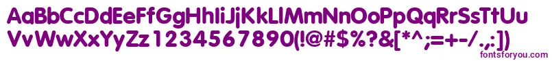 VagroundedblacksskBold-Schriftart – Violette Schriften auf weißem Hintergrund
