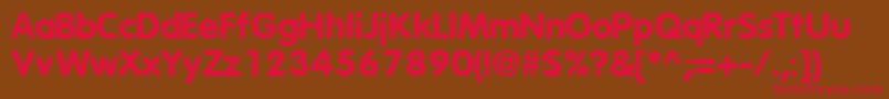 VagroundedblacksskBold-Schriftart – Rote Schriften auf braunem Hintergrund