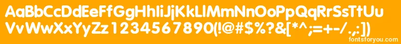 VagroundedblacksskBold-fontti – valkoiset fontit oranssilla taustalla