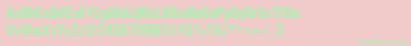 DccSharpDistressBlackByDccanim Font – Green Fonts on Pink Background