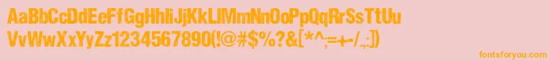 DccSharpDistressBlackByDccanim Font – Orange Fonts on Pink Background