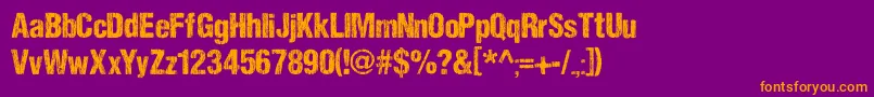 DccSharpDistressBlackByDccanim Font – Orange Fonts on Purple Background