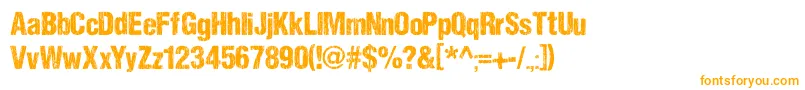 DccSharpDistressBlackByDccanim Font – Orange Fonts on White Background